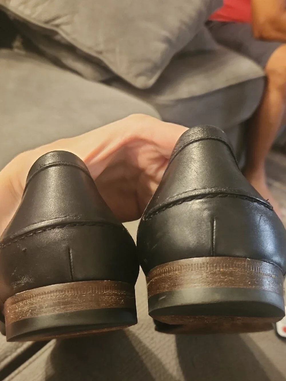 Gucci Vintage Black Leather Loafers with Silver Crest Medallion